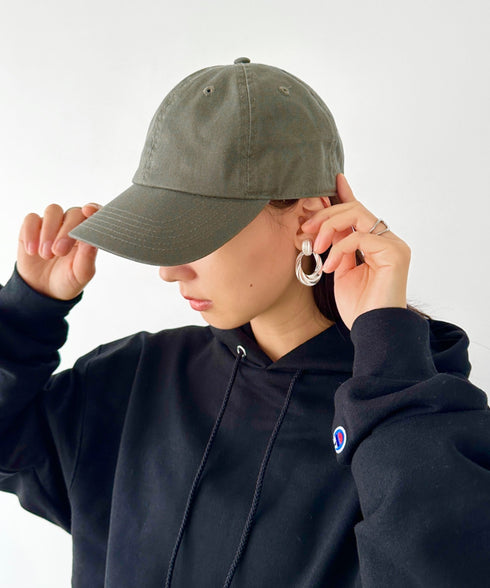 【newhattan】ニューハッタン 無地 ストーン ウォッシュド ツイル ローキャップ 帽子/STONE WASHED TWILL CAP | 4192001 | オリーブ