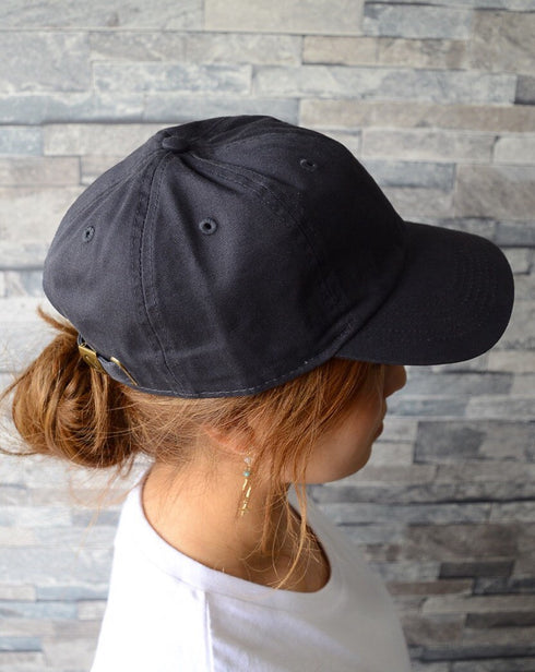【newhattan】ニューハッタン 無地 ストーン ウォッシュド ツイル ローキャップ 帽子/STONE WASHED TWILL CAP | 4192001 | チャコールグレー
