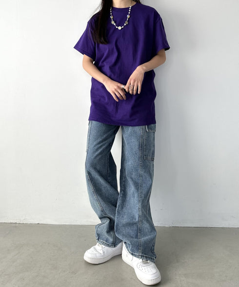 【GILDAN】ギルダン/ 色・サイズ展開豊富 半袖無地 クルーネック Tシャツ ウルトラコットン100% 6.0oz ベーシック無地カットソー ビッグサイズ 5部袖 1/2スリーブ | 2192032 | パープル