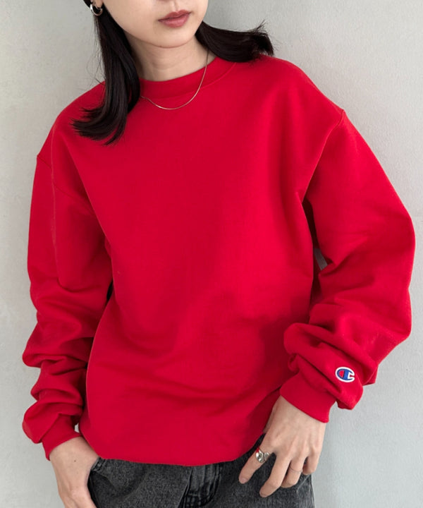 【Champion Authentic sweatshirt】チャンピオン クルーネック スウェット プルオーバー サイズ展開多数 コットン 裏起毛 無地 9.0オンス | 2193059 | レッド
