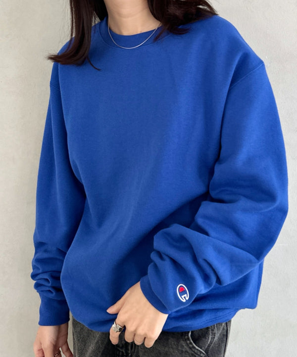 【Champion Authentic sweatshirt】チャンピオン クルーネック スウェット プルオーバー サイズ展開多数 コットン 裏起毛 無地 9.0オンス | 2193059 | ロイヤルブルー