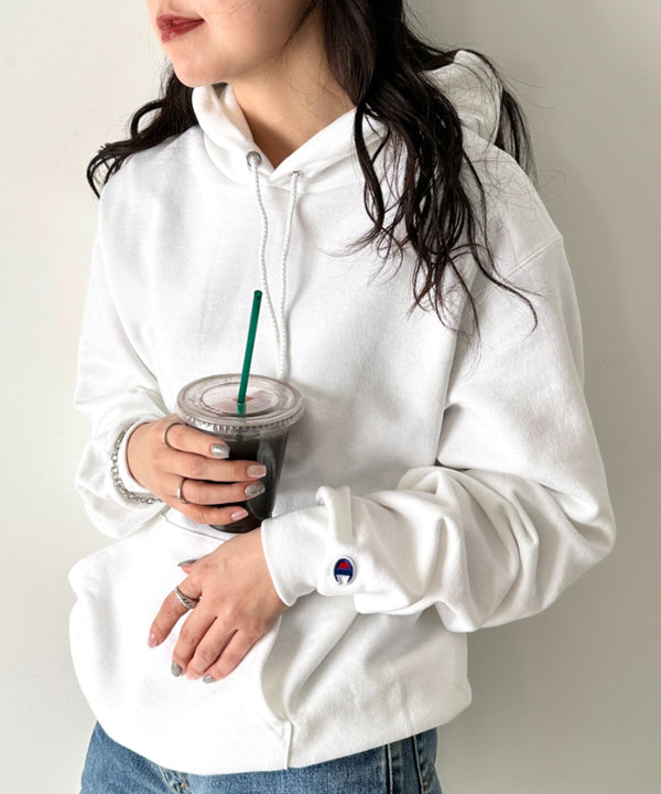 【Champion Authentic Hoodie】チャンピオン スウェット パーカー スーパー オーバーサイズ 展開多数 コットン 裏起毛 無地 フーディー 9.0オンス | 2193060 | ホワイト