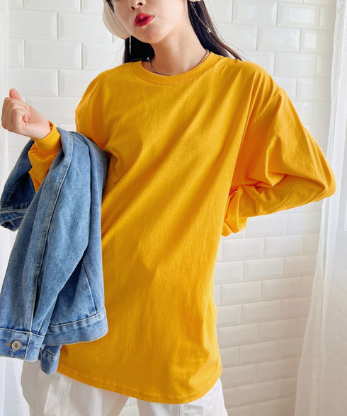 GILDAN(ギルダン) /ベーシック ロングスリーブ Tシャツ コットン ビッグシルエット オーバーサイズ サイズカラバリ豊富 長袖 ロンT 6.0オンス | 2193062 | ゴールド