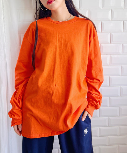 GILDAN(ギルダン) /ベーシック ロングスリーブ Tシャツ コットン ビッグシルエット オーバーサイズ サイズカラバリ豊富 長袖 ロンT 6.0オンス | 2193062 | オレンジ