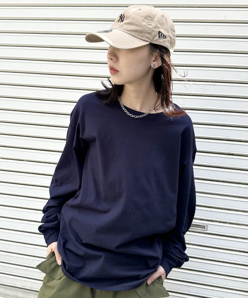GILDAN(ギルダン) /ベーシック ロングスリーブ Tシャツ コットン ビッグシルエット オーバーサイズ サイズカラバリ豊富 長袖 ロンT 6.0オンス | 2193062 | ネイビー