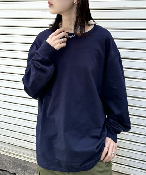 GILDAN(ギルダン) /ベーシック ロングスリーブ Tシャツ コットン ビッグシルエット オーバーサイズ サイズカラバリ豊富 長袖 ロンT 6.0オンス | 2193062 | ネイビー