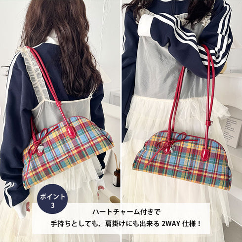柄アソートロングハンドルボストンバッグ | SL2265028 | レッド