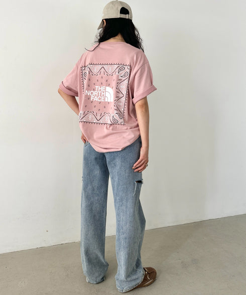 THE NORTH FACE(ザ・ノースフェイス)/ビッグロゴ プリント バンダナ 半袖 Tシャツ/M'S BANDANA S/S R/TEE | IM2251068 | ピンク