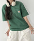 Carhartt(カーハート) /USA規格 ヘビーウェイト ルーズフィット ポケT ビッグサイズ オーバーサイズ ユニセックス ポケット付き コットン 半袖 Tシャツ 5部袖 1/2スリーブ | L2202001 | グリーン
