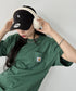 Carhartt(カーハート) /USA規格 ヘビーウェイト ルーズフィット ポケT ビッグサイズ オーバーサイズ ユニセックス ポケット付き コットン 半袖 Tシャツ 5部袖 1/2スリーブ | L2202001 | グリーン
