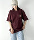 Carhartt(カーハート) /USA規格 ヘビーウェイト ルーズフィット ポケT ビッグサイズ オーバーサイズ ユニセックス ポケット付き コットン 半袖 Tシャツ 5部袖 1/2スリーブ | L2202001 | ワインレッド