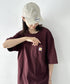Carhartt(カーハート) /USA規格 ヘビーウェイト ルーズフィット ポケT ビッグサイズ オーバーサイズ ユニセックス ポケット付き コットン 半袖 Tシャツ 5部袖 1/2スリーブ | L2202001 | ワインレッド