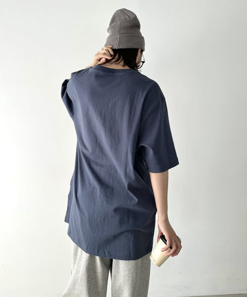 Carhartt(カーハート) /USA規格 ヘビーウェイト ルーズフィット ポケT ビッグサイズ オーバーサイズ ユニセックス ポケット付き コットン 半袖 Tシャツ 5部袖 1/2スリーブ | L2202001 | ブルー