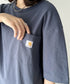 Carhartt(カーハート) /USA規格 ヘビーウェイト ルーズフィット ポケT ビッグサイズ オーバーサイズ ユニセックス ポケット付き コットン 半袖 Tシャツ 5部袖 1/2スリーブ | L2202001 | ブルー