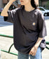 Carhartt(カーハート) /USA規格 ヘビーウェイト ルーズフィット ポケT ビッグサイズ オーバーサイズ ユニセックス ポケット付き コットン 半袖 Tシャツ 5部袖 1/2スリーブ | L2202001 | チャコールグレー