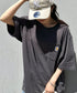 Carhartt(カーハート) /USA規格 ヘビーウェイト ルーズフィット ポケT ビッグサイズ オーバーサイズ ユニセックス ポケット付き コットン 半袖 Tシャツ 5部袖 1/2スリーブ | L2202001 | チャコールグレー