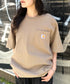 Carhartt(カーハート) /USA規格 ヘビーウェイト ルーズフィット ポケT ビッグサイズ オーバーサイズ ユニセックス ポケット付き コットン 半袖 Tシャツ 5部袖 1/2スリーブ | L2202001 | ベージュ