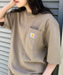 Carhartt(カーハート) /USA規格 ヘビーウェイト ルーズフィット ポケT ビッグサイズ オーバーサイズ ユニセックス ポケット付き コットン 半袖 Tシャツ 5部袖 1/2スリーブ | L2202001 | ベージュ