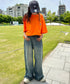 Carhartt(カーハート) /USA規格 ヘビーウェイト ルーズフィット ポケT ビッグサイズ オーバーサイズ ユニセックス ポケット付き コットン 半袖 Tシャツ 5部袖 1/2スリーブ | L2202001 | オレンジ