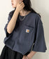 Carhartt(カーハート) /USA規格 ヘビーウェイト ルーズフィット ポケT ビッグサイズ オーバーサイズ ユニセックス ポケット付き コットン 半袖 Tシャツ 5部袖 1/2スリーブ | L2202001 | ブルー
