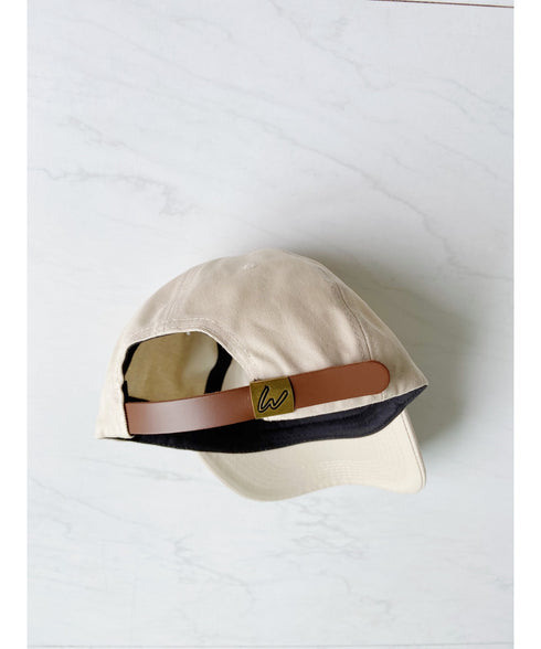 【wears original】STONE WASHED TWILL CAP 本革 ベルト キャップ ハット | WR20CAP01 | ベージュ