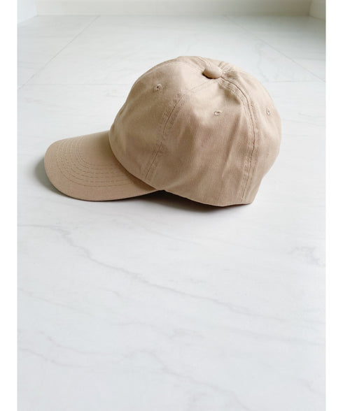 【wears original】STONE WASHED TWILL CAP 本革 ベルト キャップ ハット | WR20CAP01 | ベージュ