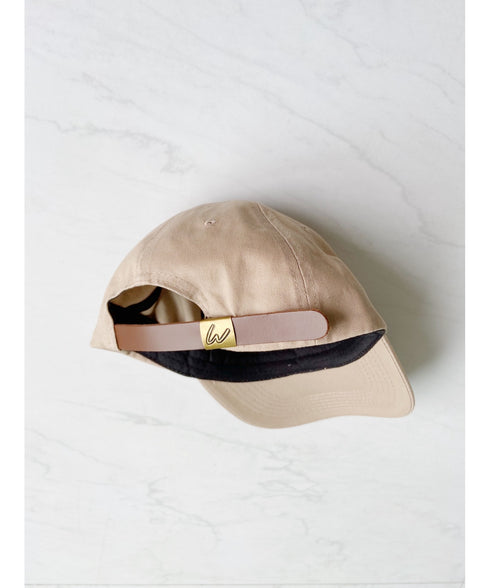 【wears original】STONE WASHED TWILL CAP 本革 ベルト キャップ ハット | WR20CAP01 | ベージュ