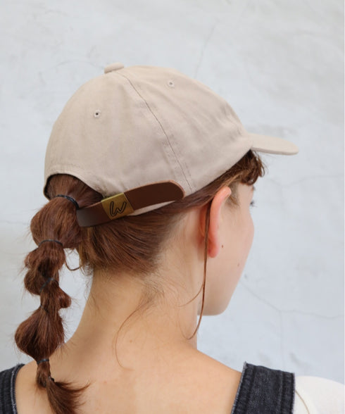 【wears original】STONE WASHED TWILL CAP 本革 ベルト キャップ ハット | WR20CAP01 | ベージュ