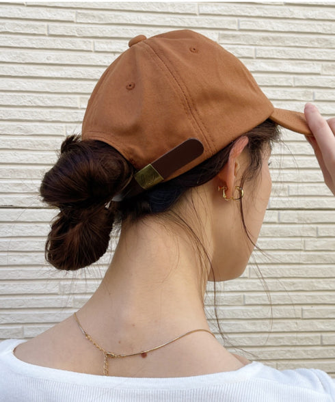 【wears original】STONE WASHED TWILL CAP 本革 ベルト キャップ ハット | WR20CAP01 | キャメル