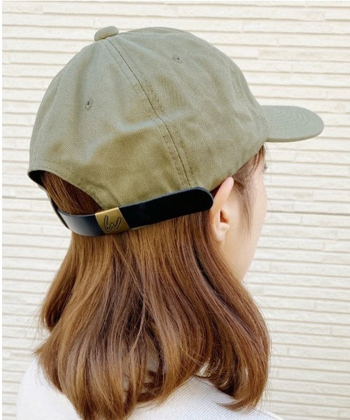 【wears original】STONE WASHED TWILL CAP 本革 ベルト キャップ ハット | WR20CAP01 | カーキ