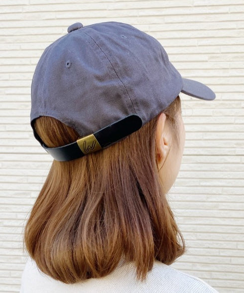 【wears original】STONE WASHED TWILL CAP 本革 ベルト キャップ ハット | WR20CAP01 | チャコール