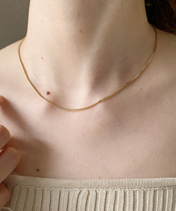 １mmシンプルスネークチェーンネックレス/simple snake necklace | IS4212018 | ゴールド