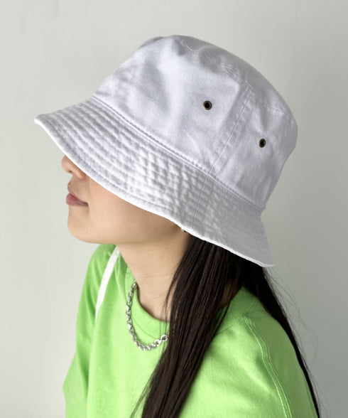 【newhattan】 ニューハッタン サイズ展開あり バケットハット ツイル デニム ユニセックス/buckethat | L5211001 | ホワイト