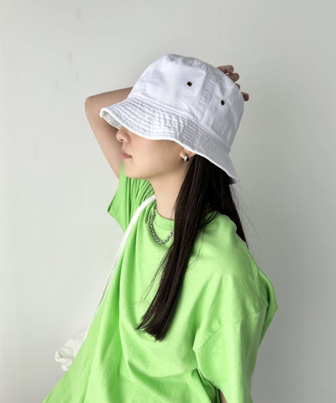 【newhattan】 ニューハッタン サイズ展開あり バケットハット ツイル デニム ユニセックス/buckethat | L5211001 | ホワイト