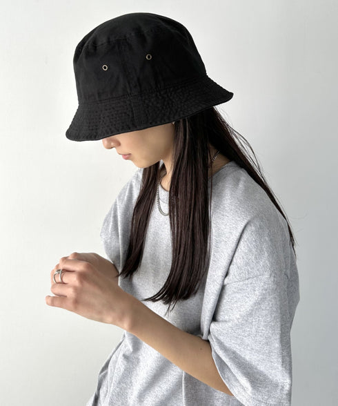 【newhattan】 ニューハッタン サイズ展開あり バケットハット ツイル デニム ユニセックス/buckethat | L5211001 | ダークブラック