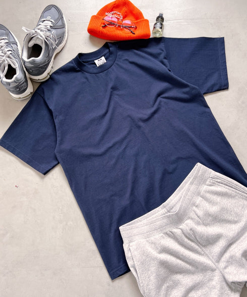 PRO CLUB(プロクラブ) /6.5オンス スーパーヘビーウェイト クルーネック 半袖Tシャツ Heavyweight Cotton Short Sleeve Crew Neck T-Shirt | M2212003 | ネイビー