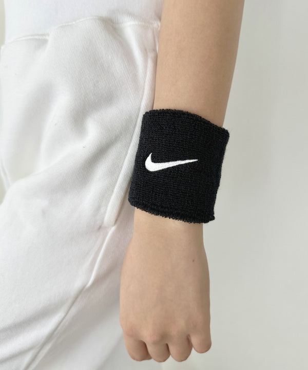 NIKE(ナイキ)/2個セット スウッシュ 刺繍 無地 リストバンド 2パック | IL4212001 | ブラック
