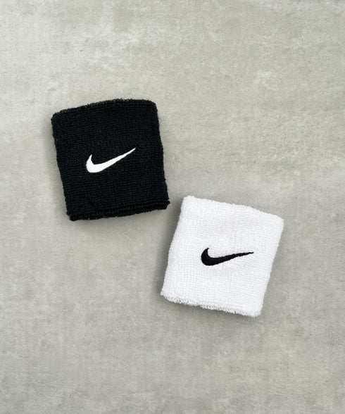 NIKE(ナイキ)/2個セット スウッシュ 刺繍 無地 リストバンド 2パック | IL4212001 | ホワイト×ブラック