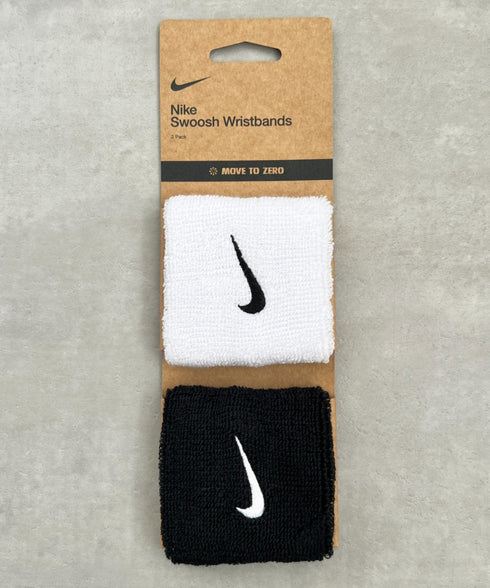 NIKE(ナイキ)/2個セット スウッシュ 刺繍 無地 リストバンド 2パック | IL4212001 | ホワイト×ブラック
