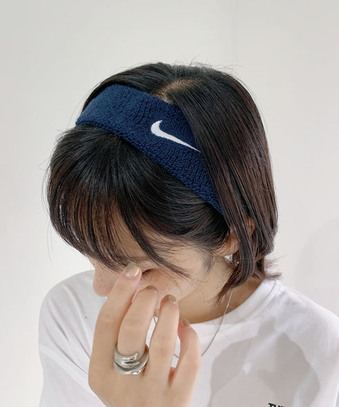 NIKE(ナイキ)/スウッシュ 刺繍 無地 ヘアバンド ヘッドバンド | IL4212003 | ネイビー