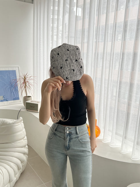 パッド付きレースタンクトップ | SL2252602 | ブラック