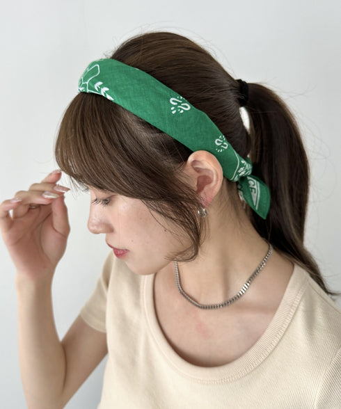 THE NORTH FACE(ザ・ノースフェイス)/コットン プリント バンダナ スカーフ/BANDANA_PAISLEY_80'S/PINE CONE | IM6243034 | グリーン