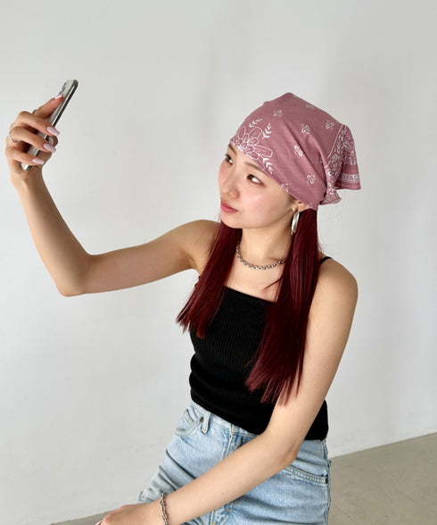 THE NORTH FACE(ザ・ノースフェイス)/コットン プリント バンダナ スカーフ/BANDANA_PAISLEY_80'S/PINE CONE | IM6243034 | ピンク