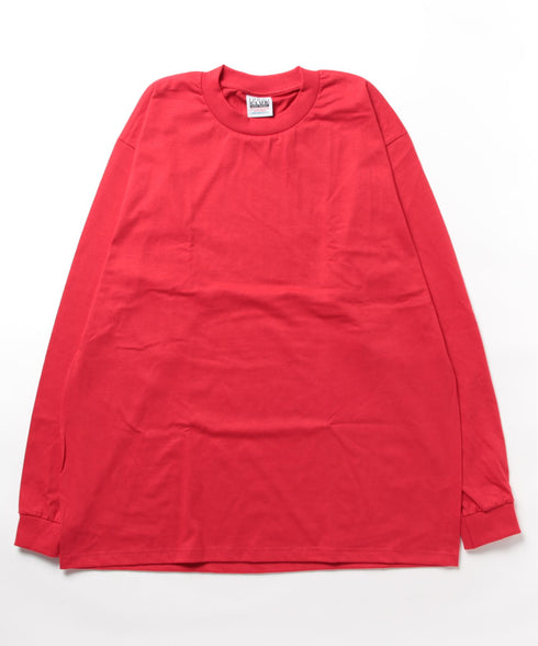PRO CLUB(プロクラブ) / 6.5オンス スーパーヘビーウェイト クルーネック 長袖 無地 ロンT / Heavyweight Cotton Long Crew Neck T-Shirt | IM2213016 | レッド