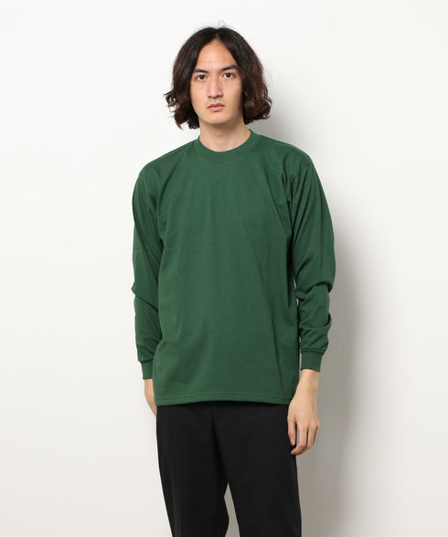 PRO CLUB(プロクラブ) / 6.5オンス スーパーヘビーウェイト クルーネック 長袖 無地 ロンT / Heavyweight Cotton Long Crew Neck T-Shirt | IM2213016 | ダークグリーン