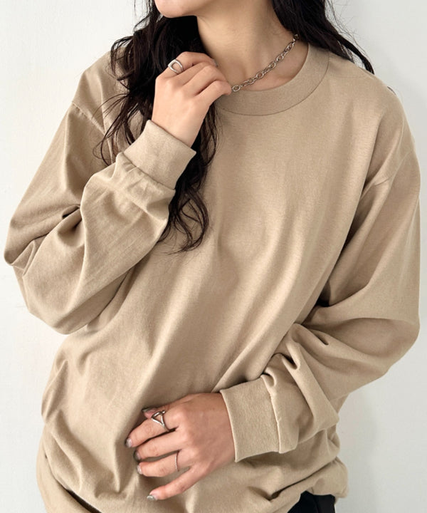 PRO CLUB(プロクラブ) / 6.5オンス スーパーヘビーウェイト クルーネック 長袖 無地 ロンT / Heavyweight Cotton Long Crew Neck T-Shirt | IM2213016 | ベージュ