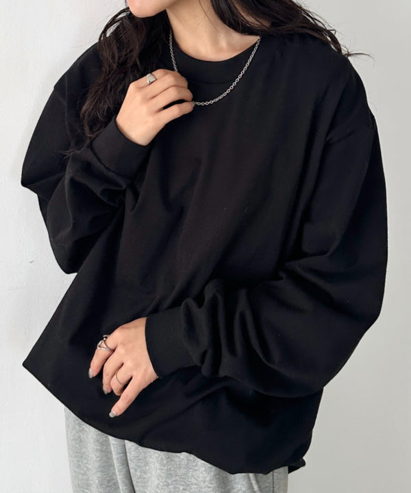 PRO CLUB(プロクラブ) / 6.5オンス スーパーヘビーウェイト クルーネック 長袖 無地 ロンT / Heavyweight Cotton Long Crew Neck T-Shirt | IM2213016 | ブラック