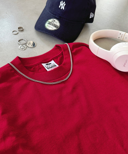 PRO CLUB(プロクラブ) / 6.5オンス スーパーヘビーウェイト クルーネック 長袖 無地 ロンT / Heavyweight Cotton Long Crew Neck T-Shirt | IM2213016 | レッド