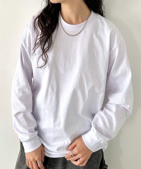 PRO CLUB(プロクラブ) / 6.5オンス スーパーヘビーウェイト クルーネック 長袖 無地 ロンT / Heavyweight Cotton Long Crew Neck T-Shirt | IM2213016 | ホワイト