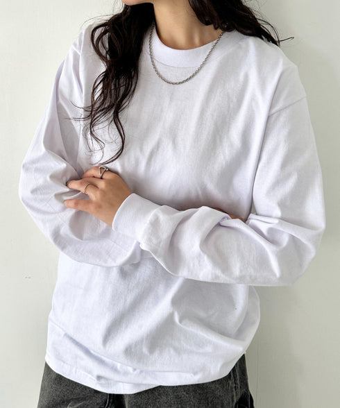 PRO CLUB(プロクラブ) / 6.5オンス スーパーヘビーウェイト クルーネック 長袖 無地 ロンT / Heavyweight Cotton Long Crew Neck T-Shirt | IM2213016 | ホワイト